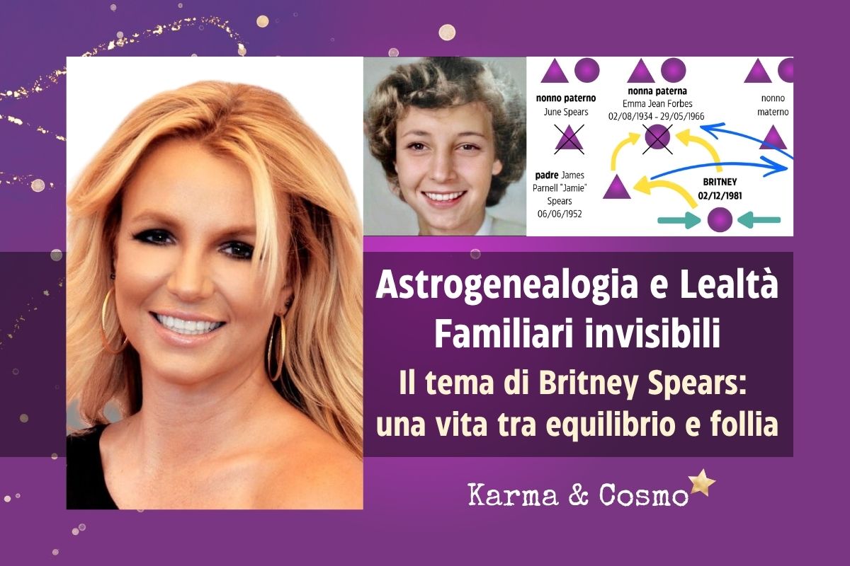 Astrogenealogia e Lealtà Familiari invisibili. Il tema di Britney Spears: una vita tra equilibrio e follia.